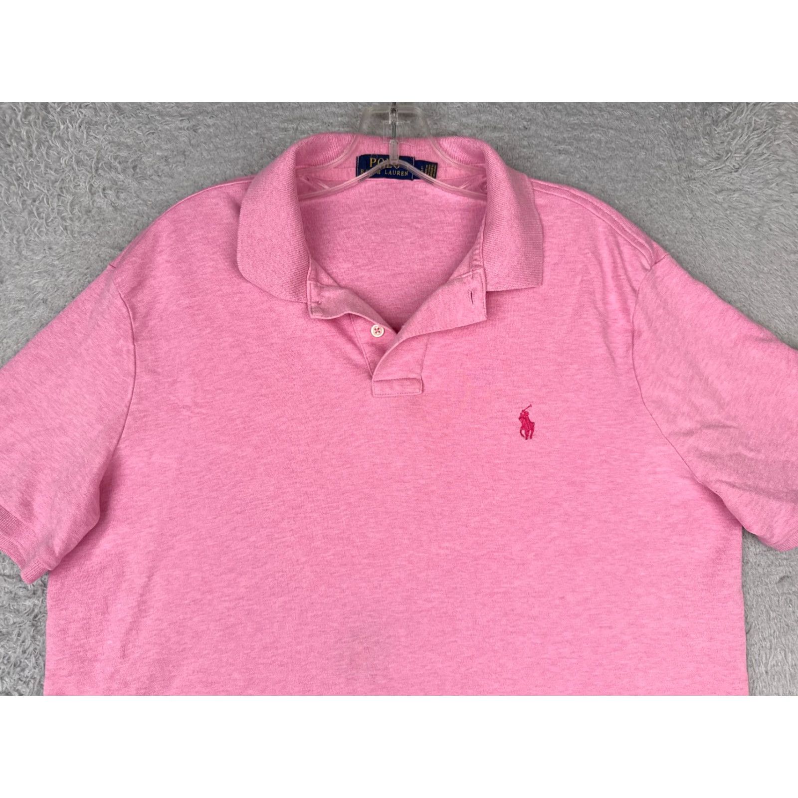 Ralph Lauren Ralph Lauren Polo Shirt Men Large Heather Pink 100% Cotton Short Sleeve Golf Size US L / EU 52-54 / 3 - 4 Thumbnail