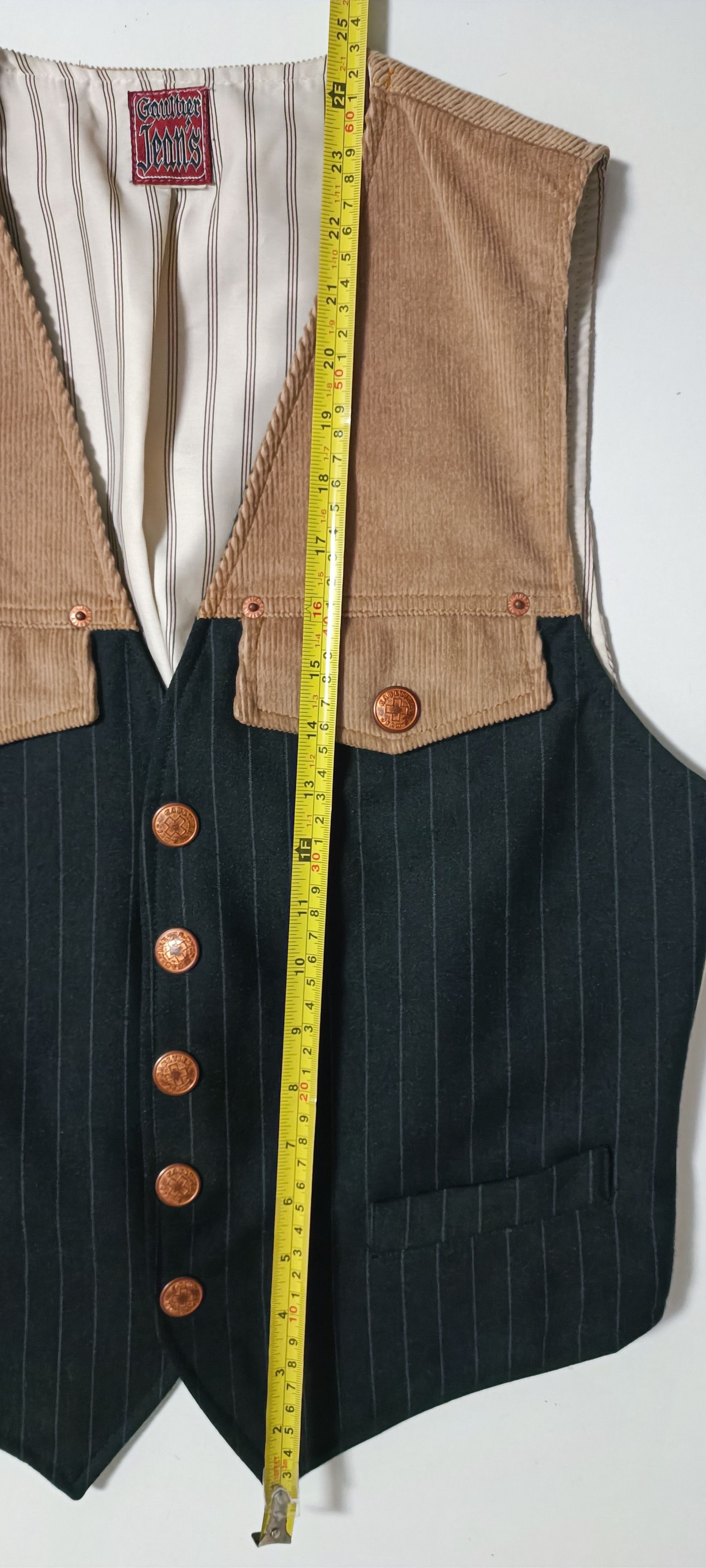 Jean Paul Gaultier 90's - Vest in courdoy and dark gray with stripes Size US S / EU 44-46 / 1 - 17 Thumbnail