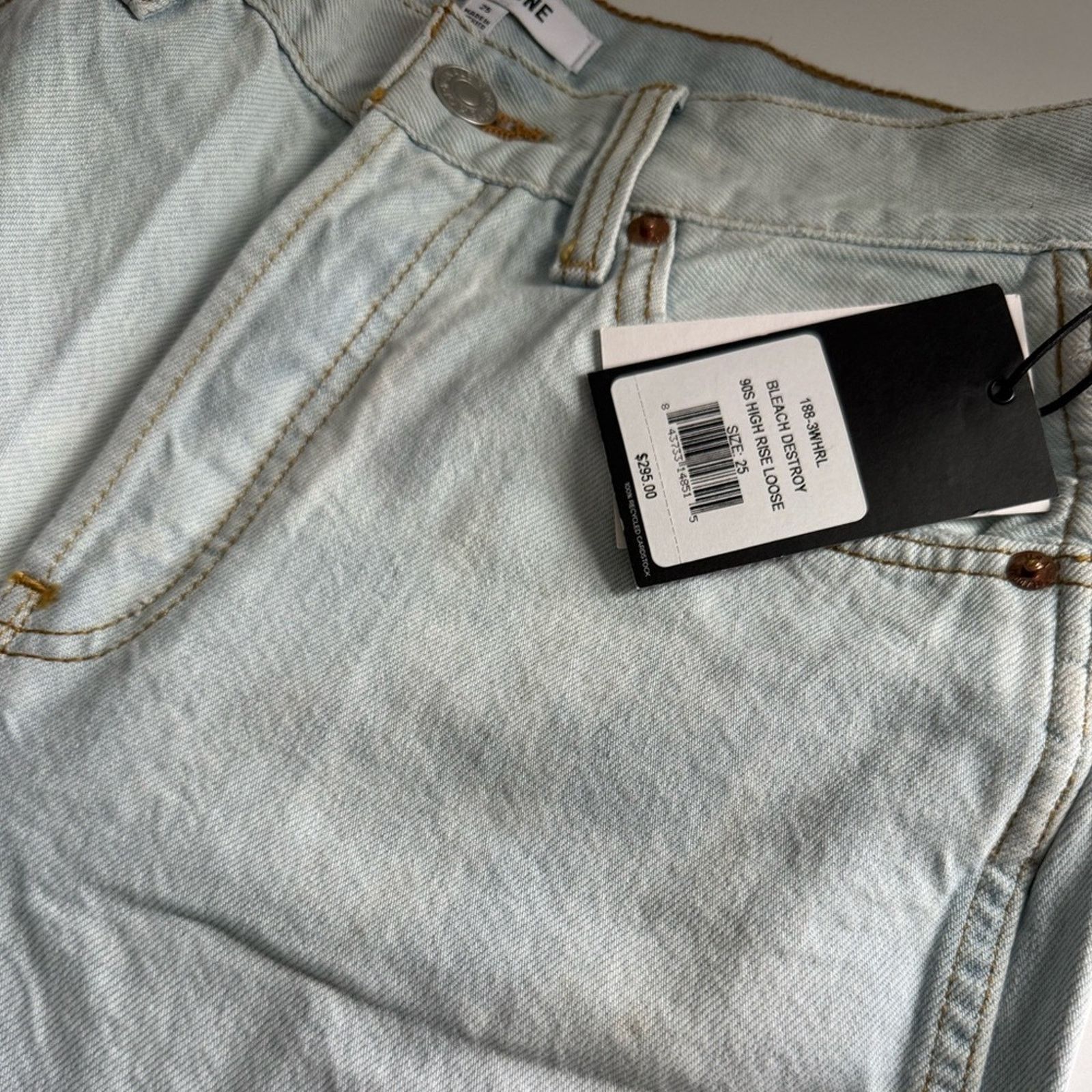 RE/DONE New Re/Done 90s High Rise Loose Bleach Destroy - 25 - $295 Size 25" / US 0 / IT 36 - 11 Thumbnail
