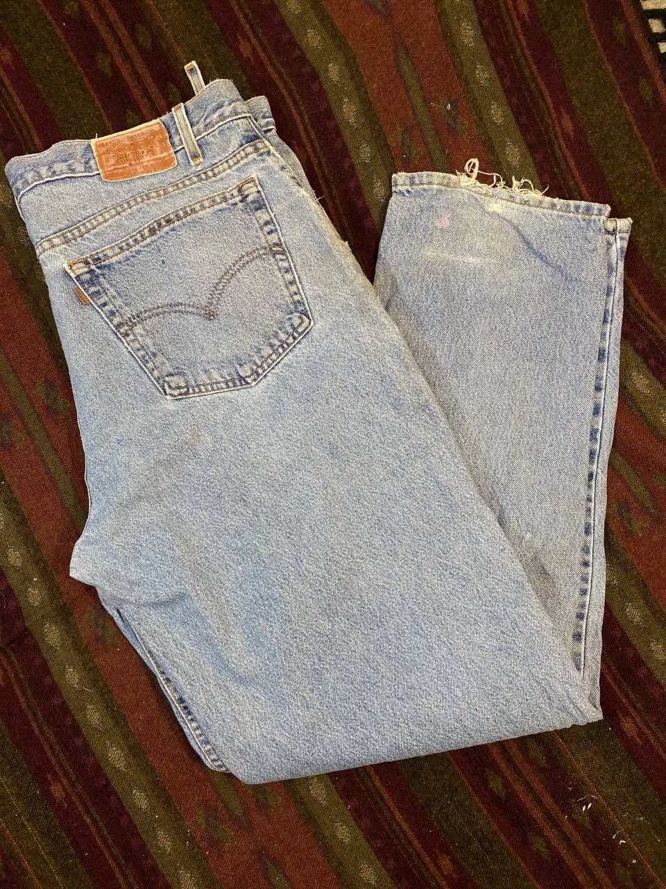 Levi's vintage levis 545 orange tab stained distressed denim Size US 41 - 2 Thumbnail