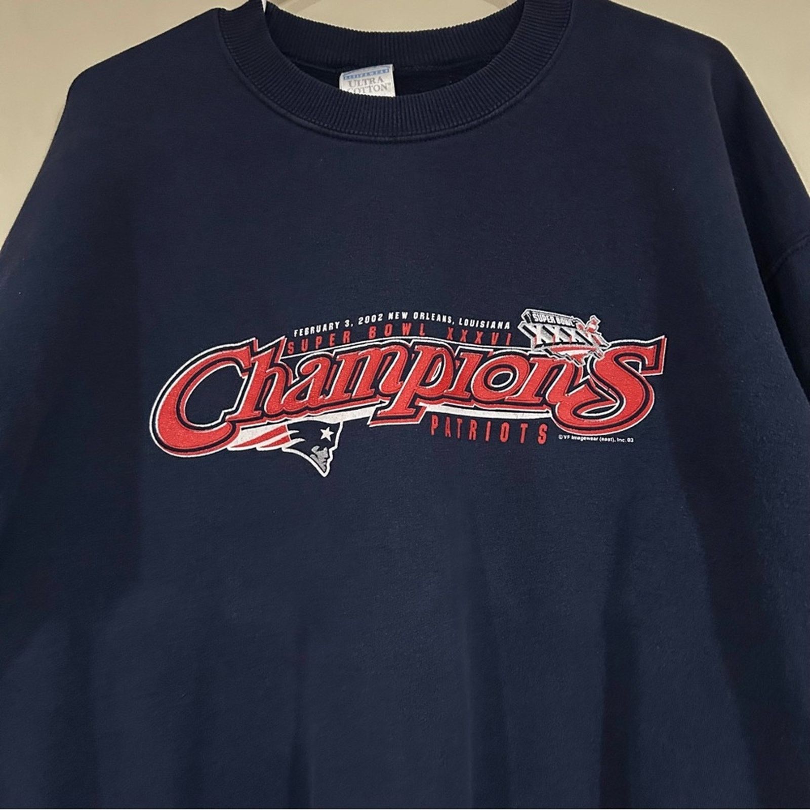Gildan 2002 New England Patriots Super Bowl Sweater Size US L / EU 52-54 / 3 - 2 Thumbnail