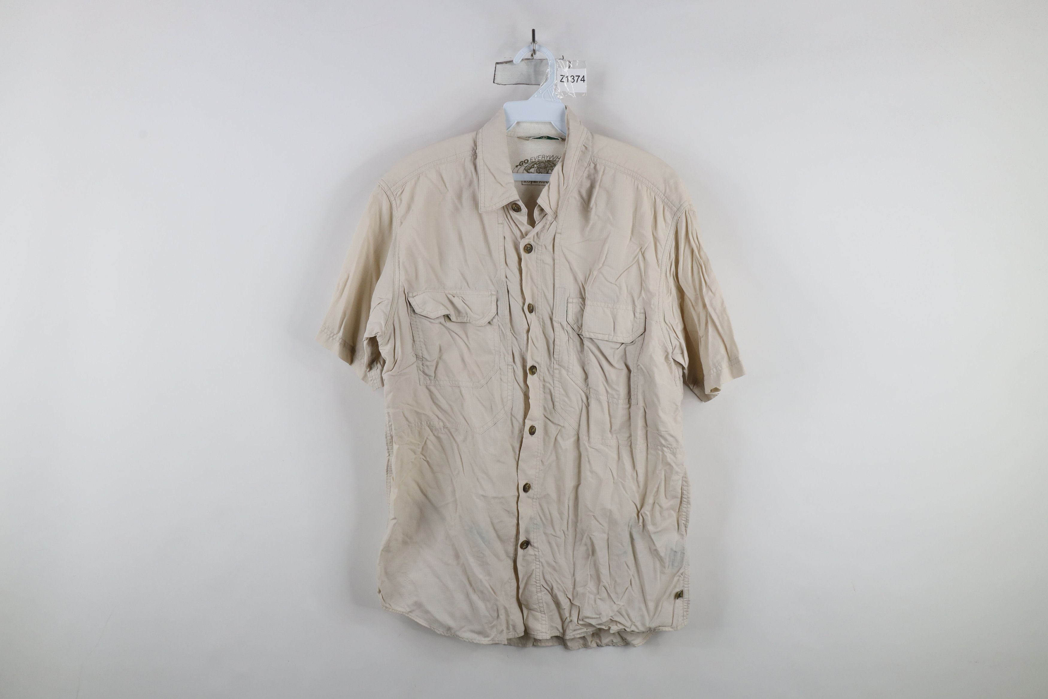 Royal Robbins × Vintage Vintage 90s Royal Robbins Ripstop Short Sleeve Button Shirt Size US S / EU 44-46 / 1 - 1 Thumbnail