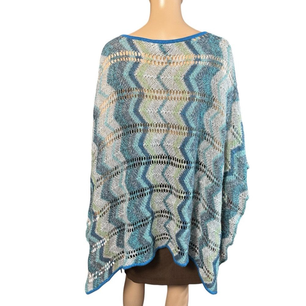 Other New Nation Design Wool Blend Zig Zag Knit Poncho Size ONE SIZE - 4 Thumbnail
