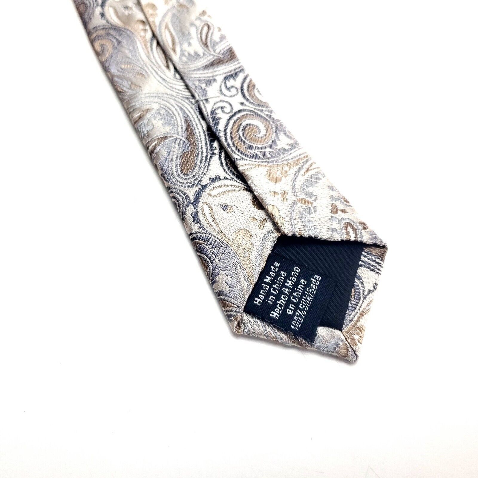 Van Heusen Van Heusen Silk Tie Woven Silver Brown Floral Size ONE SIZE - 4 Thumbnail