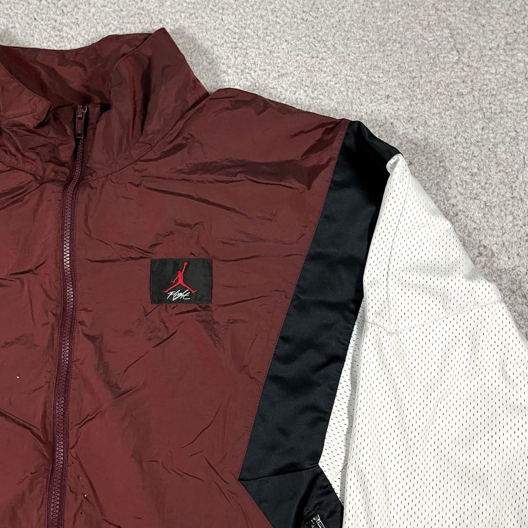 Jordan Brand Air Jordan Jacket Men 3XL Full Zip Jumpman Logo Basketball Windbreaker Nylon Red 80s 90s Retro Sports Mens Size US XXL / EU 58 / 5 - 7 Thumbnail