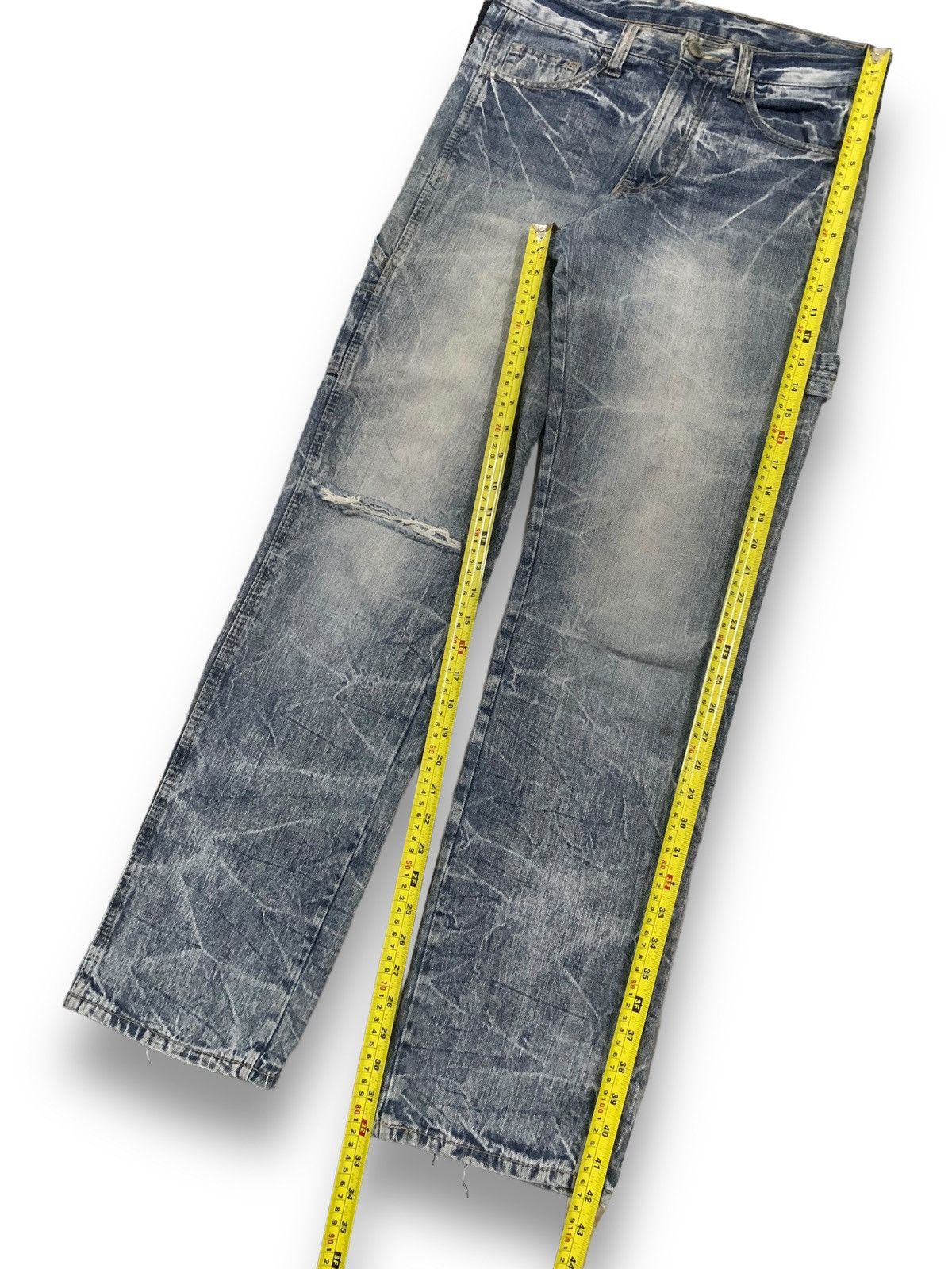 Beauty Beast Vintage Japanese Brand Crack Wash Distressed Carpenter Jeans Size US 31 - 15 Thumbnail
