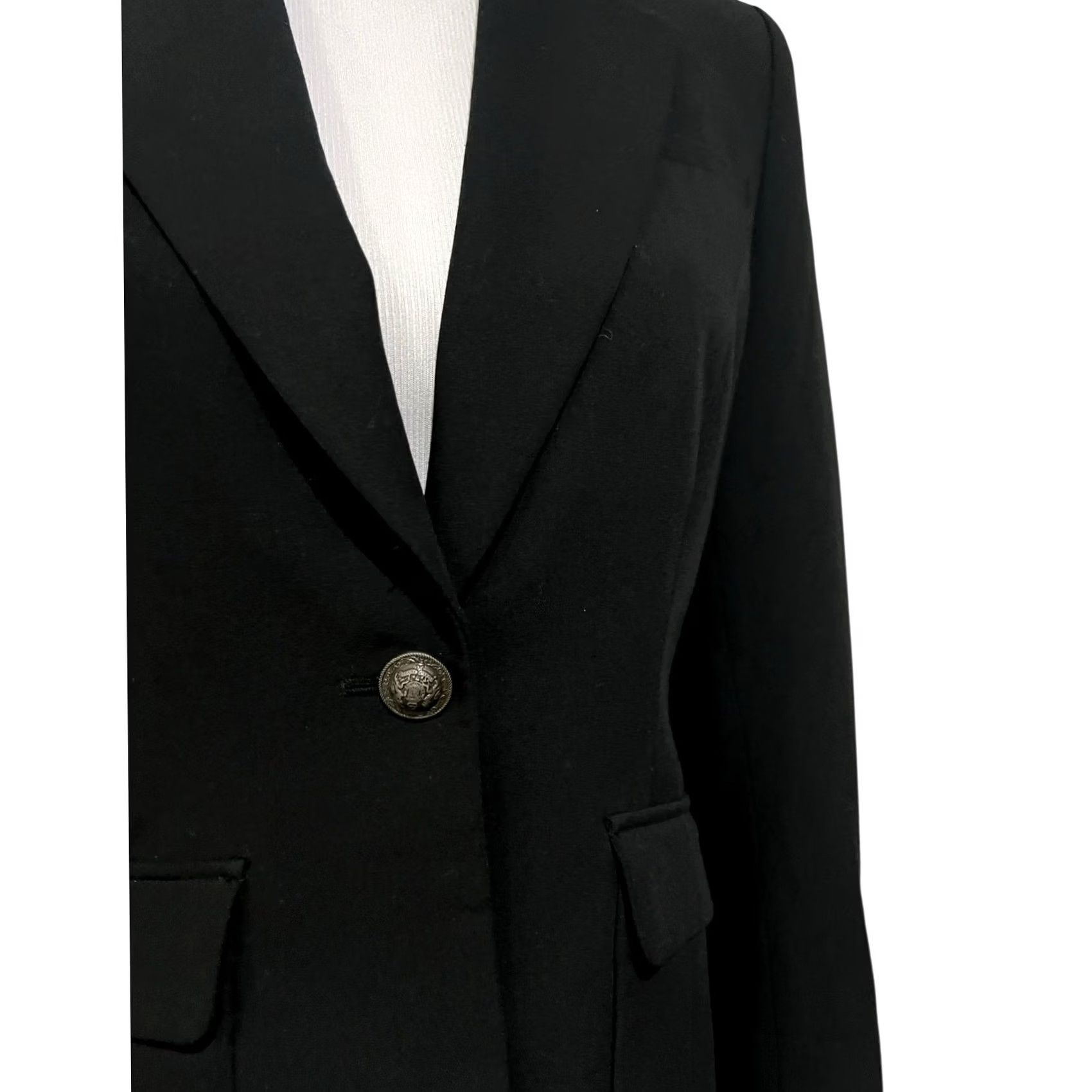 Vintage CAbi Black Suit Coat Blazer One-Button with Printed Lining Riding #725 Size 4 Jacket Women Office Dressy Blazer Mens Womens Girls Boys Size S / US 4 / IT 40 - 4 Thumbnail