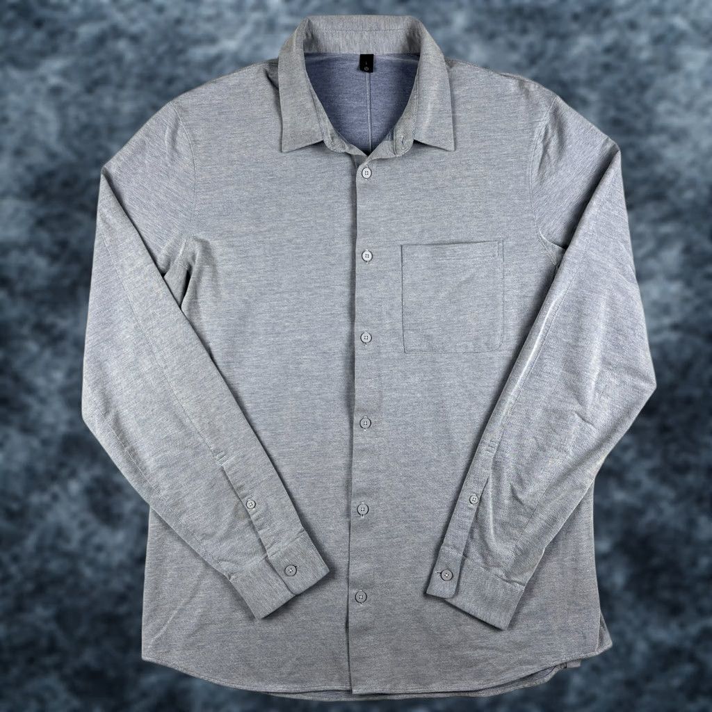 Lululemon Lululemon Commission Stretch Long Sleeve Button Shirt Large Blue Performance Size US L / EU 52-54 / 3 - 1 Thumbnail