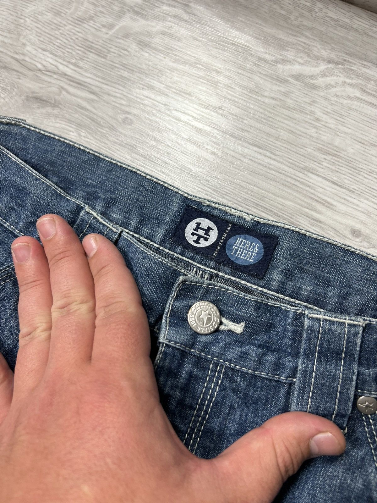 Japanese Brand × Rap Tees × Vintage Vintage Download Long Denim Shorts With Logo Carpenter Jeans Size US 28 / EU 44 - 18 Thumbnail