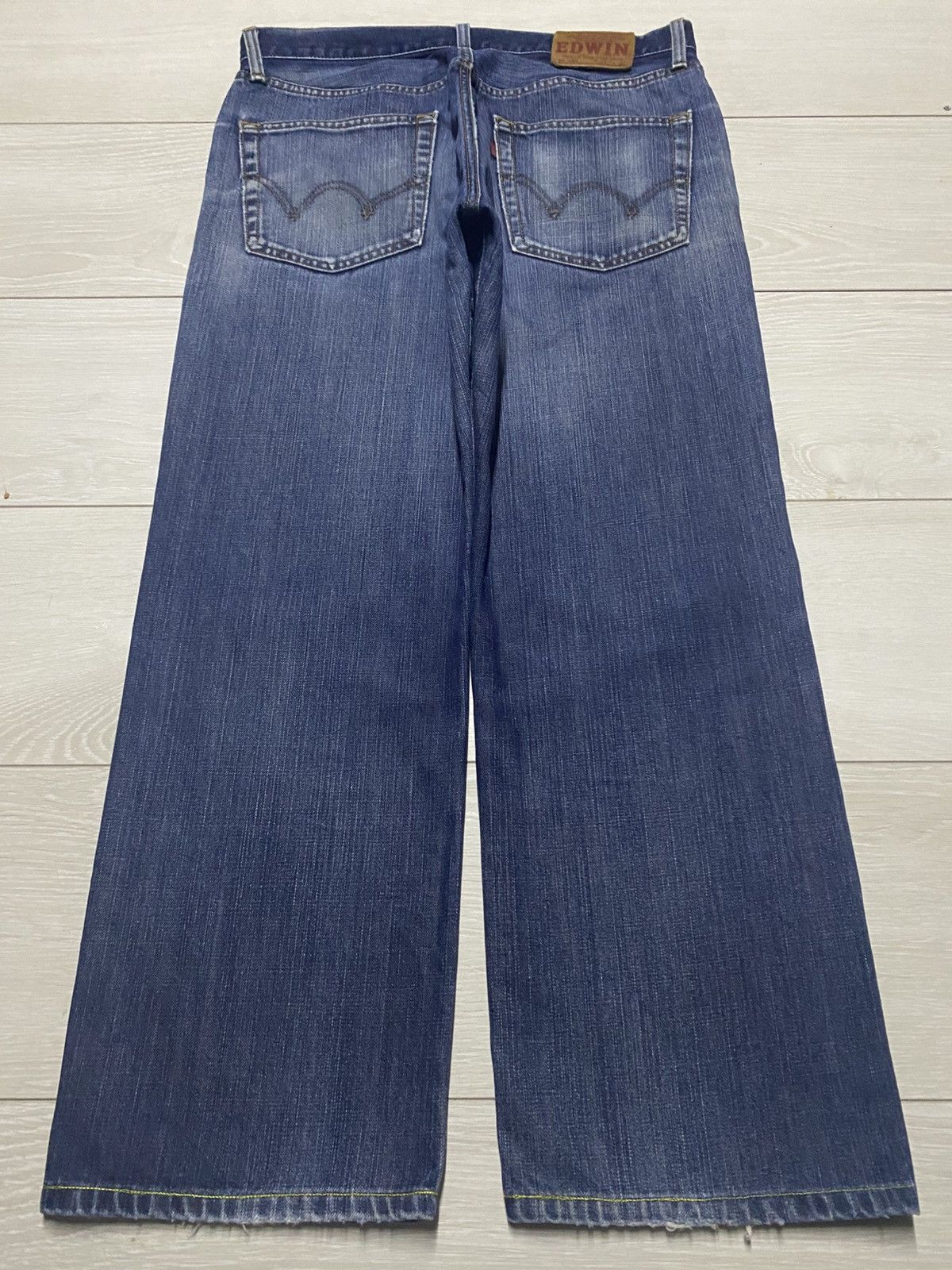 Edwin Vintage Edwin 503 Faded Mud Wash Distressed Loose Jeans Size US 32 / EU 48 - 6 Thumbnail