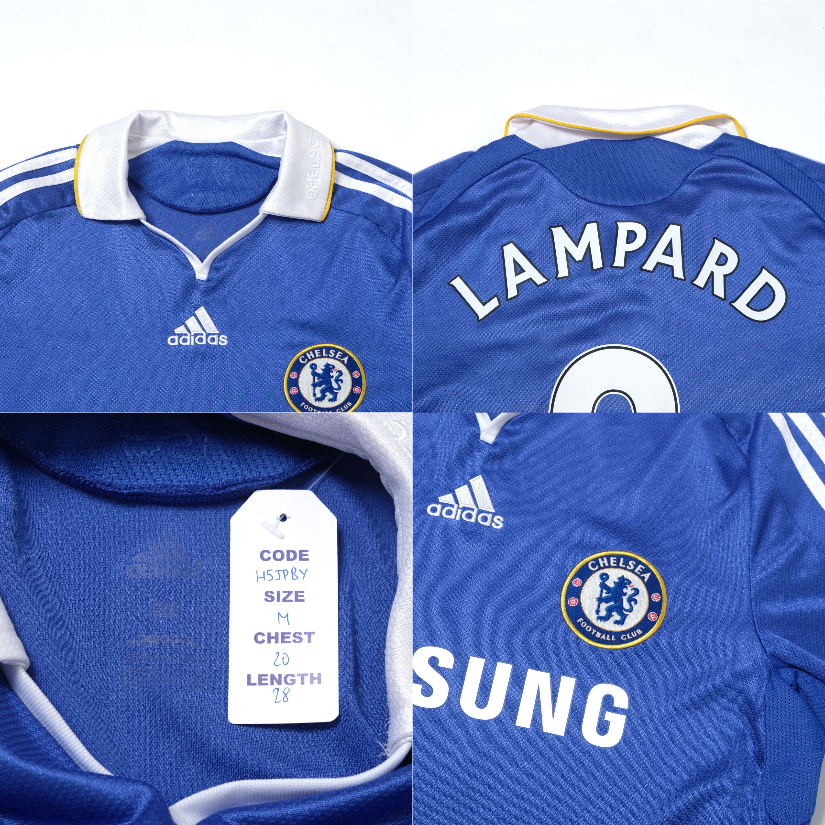 Adidas 2008/09 Chelsea Home Shirt Adidas Lampard (M) Size US M / EU 48-50 / 2 - 5 Thumbnail