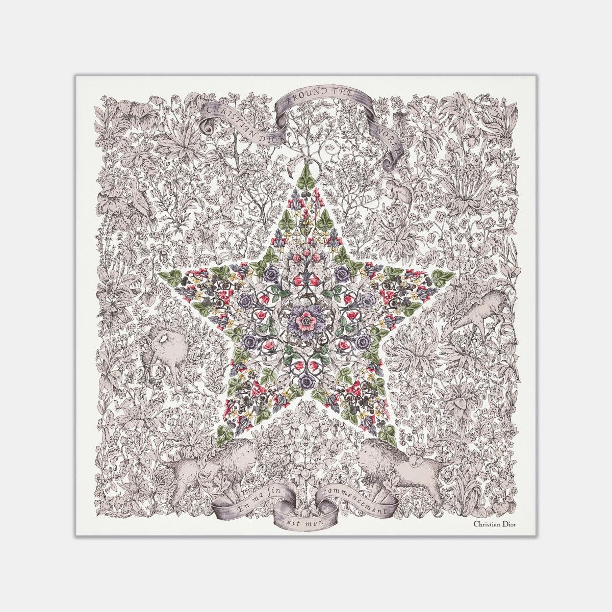 Dior o1bcso1str0226 Size:OS/90 Square Scarf in Multicolor Size ONE SIZE - 1 Thumbnail