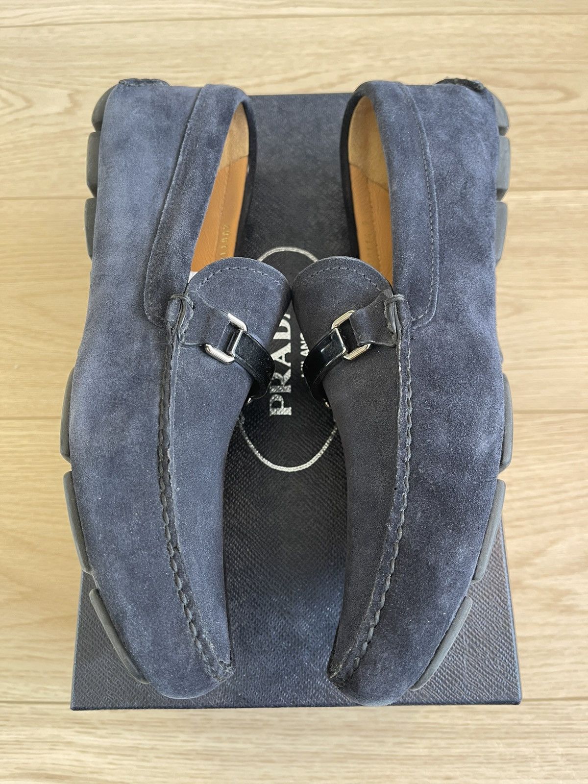 Prada Prada Blue Suede Loafers Size US 9 / EU 42 - 5 Thumbnail