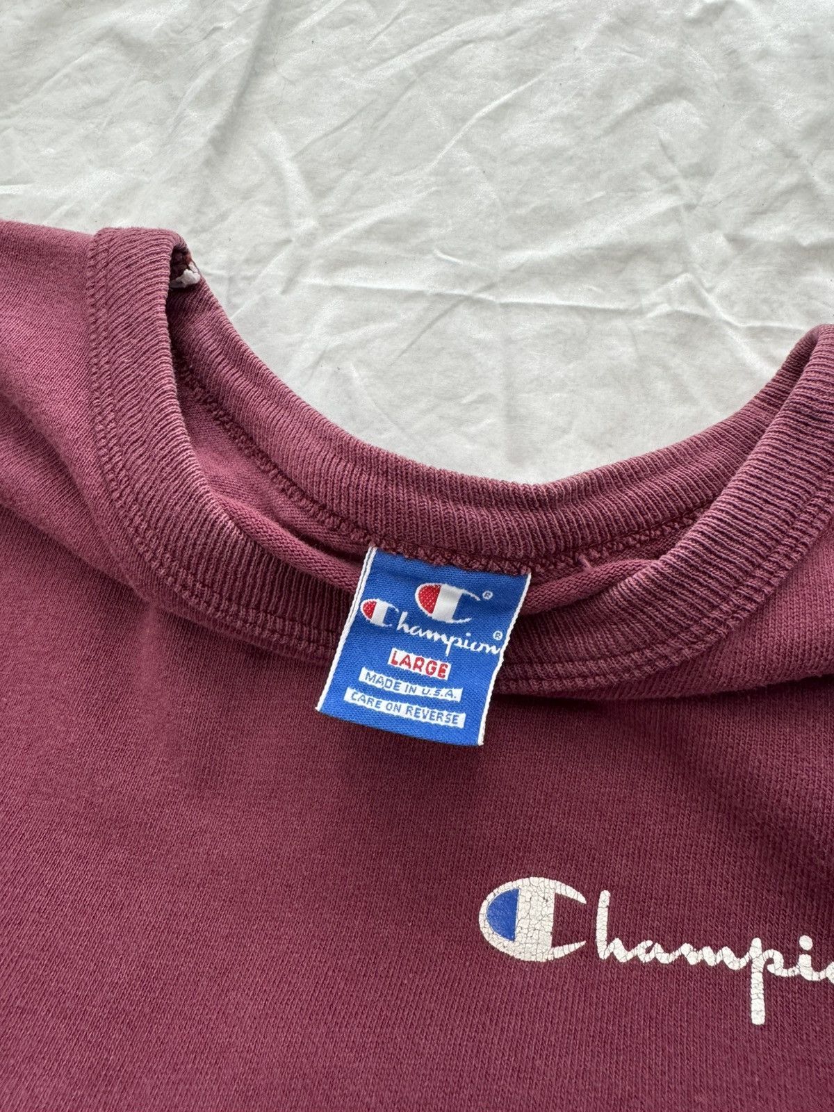 Champion Vintage 90s Faded Red Champion Made In USA Tee Size US L / EU 52-54 / 3 - 4 Thumbnail