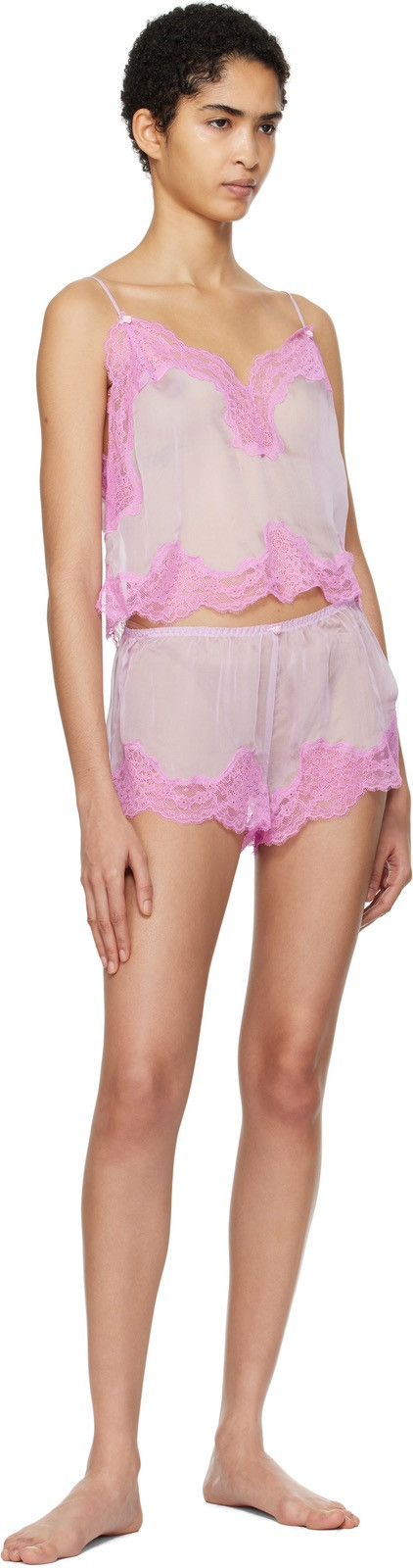 SKIMS NWT SKIMS ROMANCE LACE CROPPED CAMI & SHORT SET Large Size L / US 10 / IT 46 - 3 Thumbnail