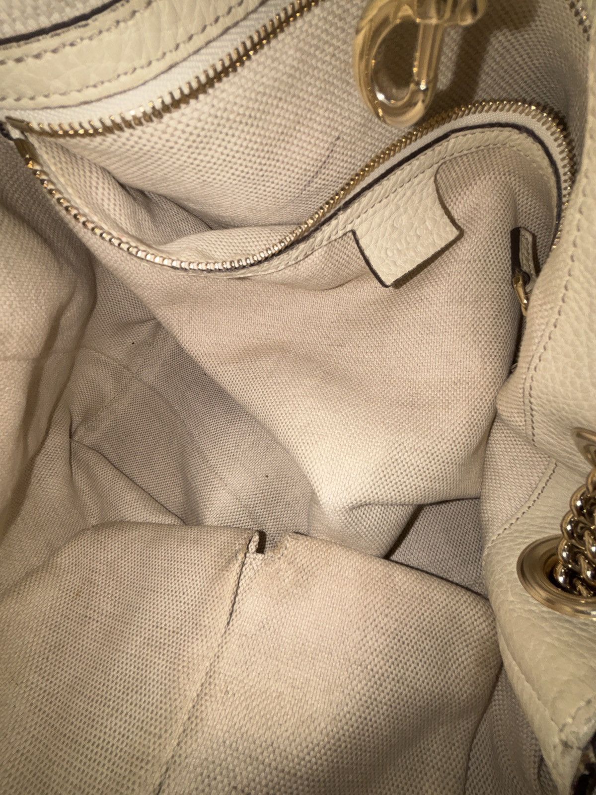 Gucci Gucci Cream Leather Shoulder Bag Size ONE SIZE - 5 Thumbnail