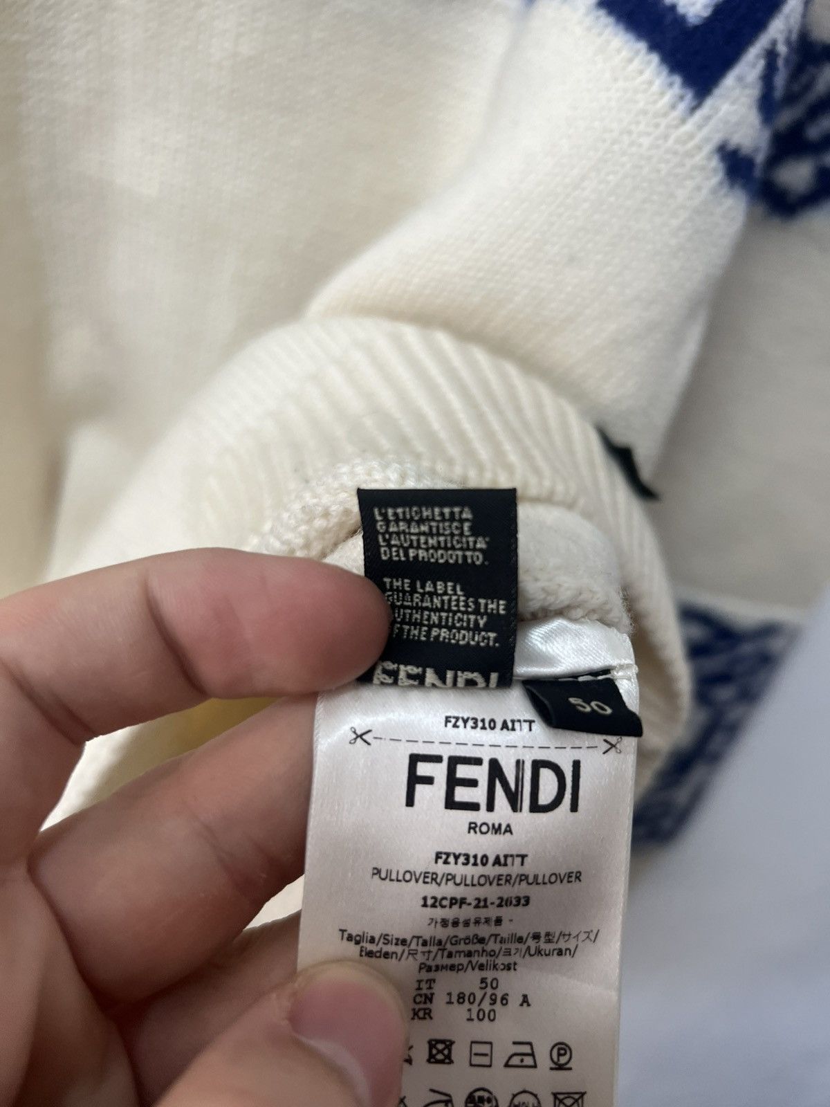 Fendi Fendi Sweater Teddy Wool Mens Size 50 M Luxury Monogram Size US M / EU 48-50 / 2 - 12 Thumbnail