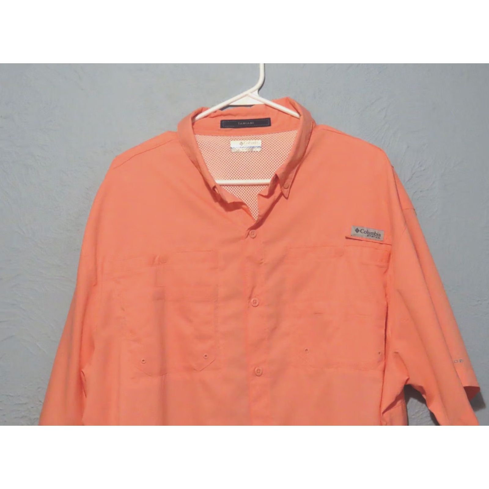 Vintage Columbia PFG Tamiami Men’s XL Short Sleeve Button-Up Vented Fishing Shirt Orange Pattern Pockets NWOT Size US XL / EU 56 / 4 - 3 Thumbnail