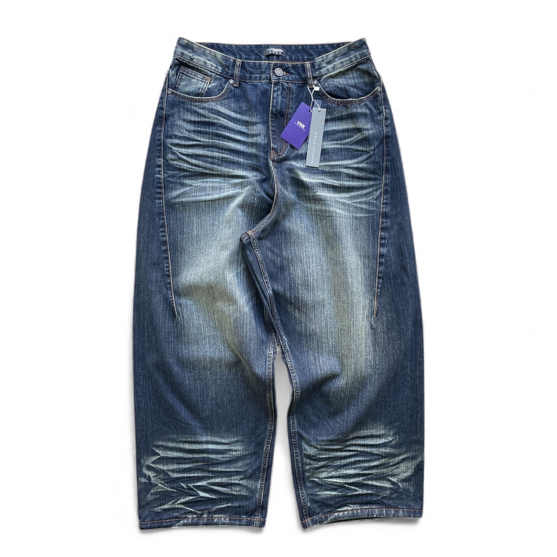 Japanese Brand Baggy skater hiphop washed and faded denim jeans Size US 34 / EU 50 - 1 Thumbnail