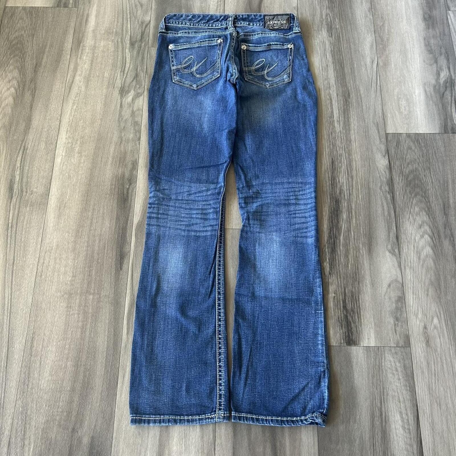 Express Vintage Y2k Bootcut Express Denim Jeans Embroidered style 2 Size 26" / US 2 / IT 38 - 2 Thumbnail