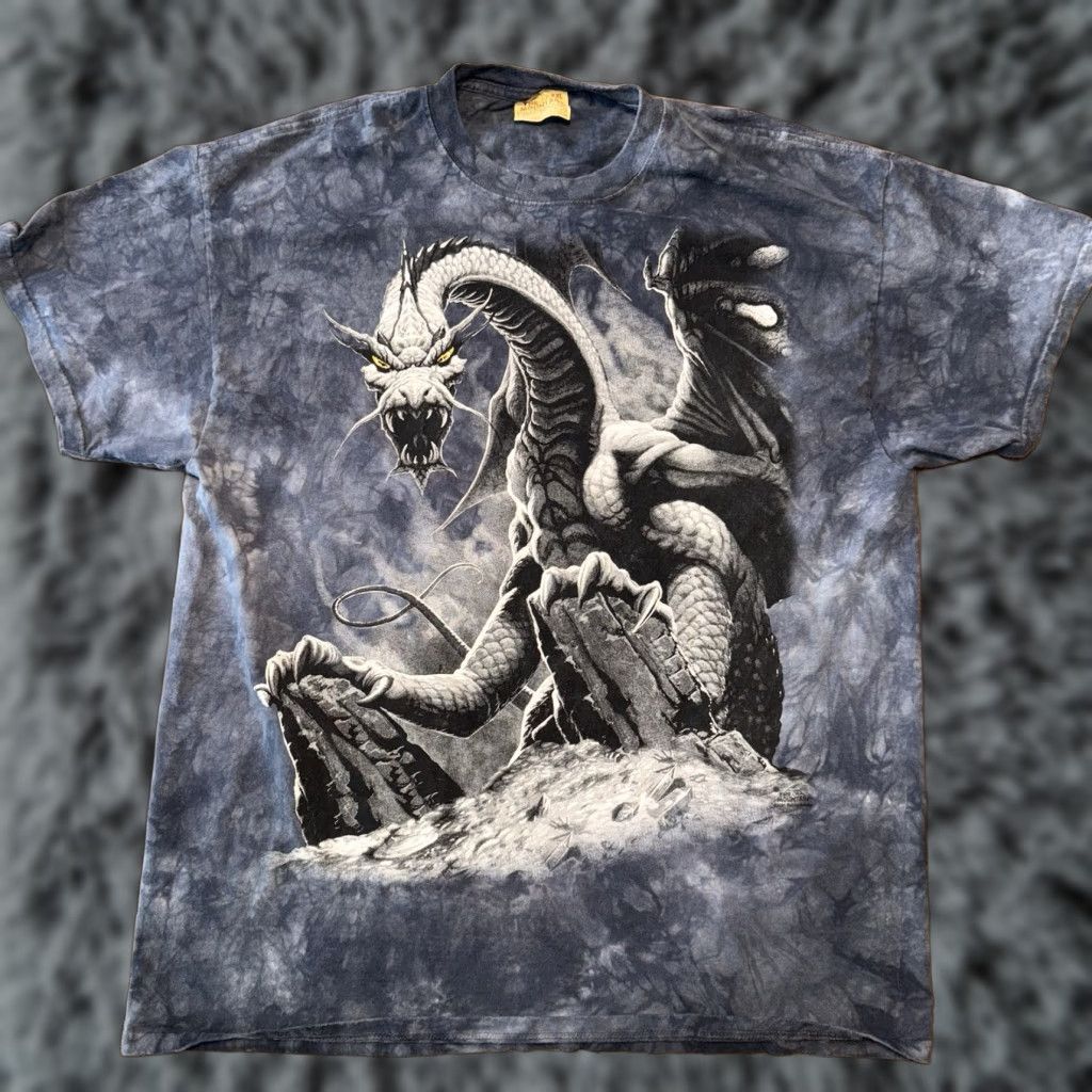 The Mountain VINTAGE The Mountain Dragon Shirt Mens 2XL Blue Tie Dye Crewneck USA 2001 Dragons Size US XXL / EU 58 / 5 - 1 Thumbnail