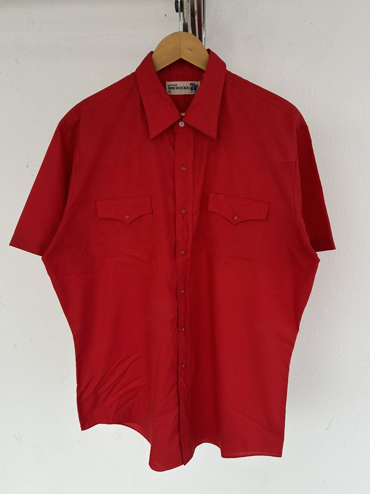 Other Roebucks Vintage USA Red Button Up Size US XL / EU 56 / 4 - 1 Thumbnail