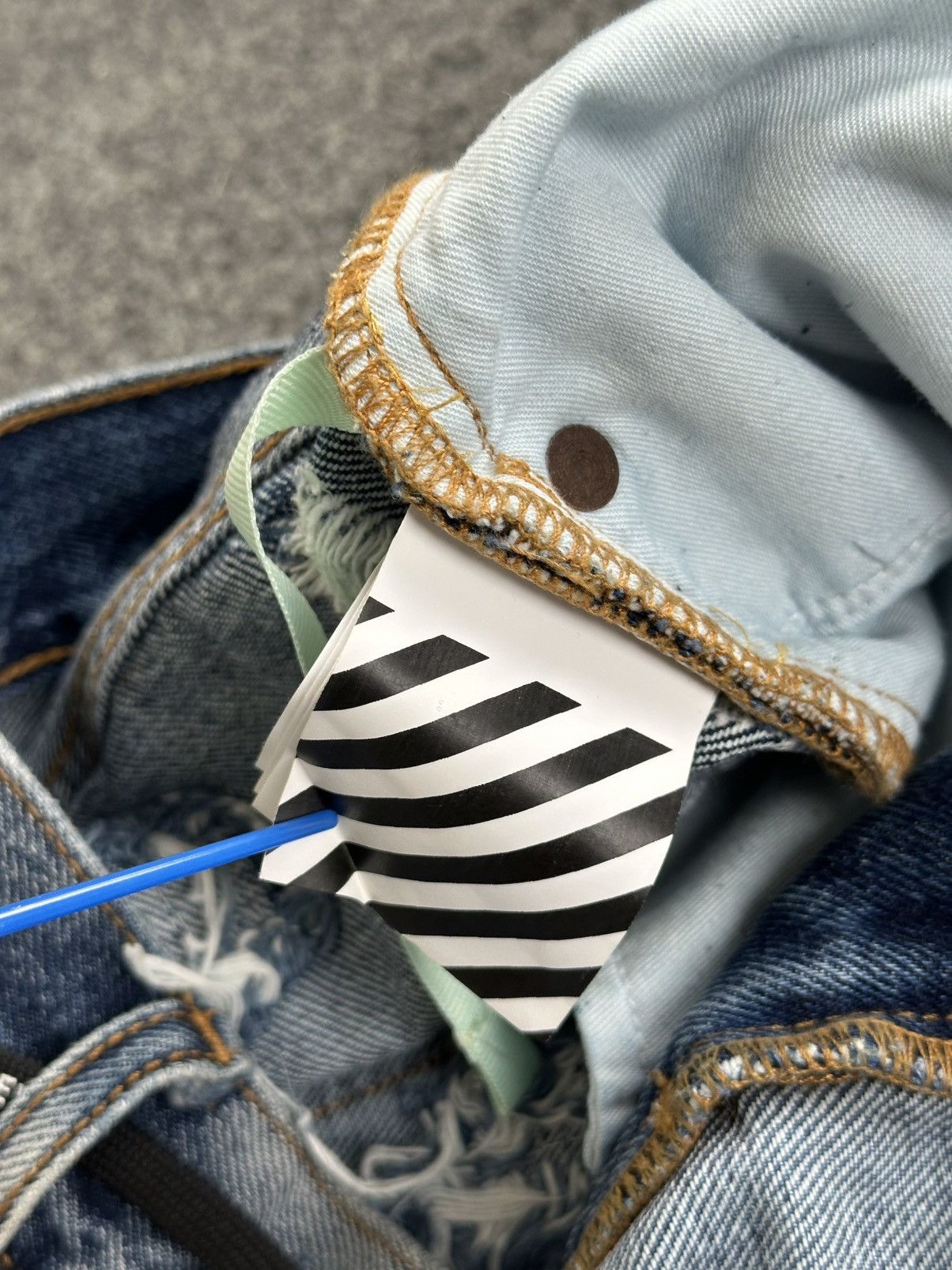Off-White Off-White - Virgil Abloh AW18 Coulisse Slim Distressed Jeans Size US 32 / EU 48 - 16 Thumbnail