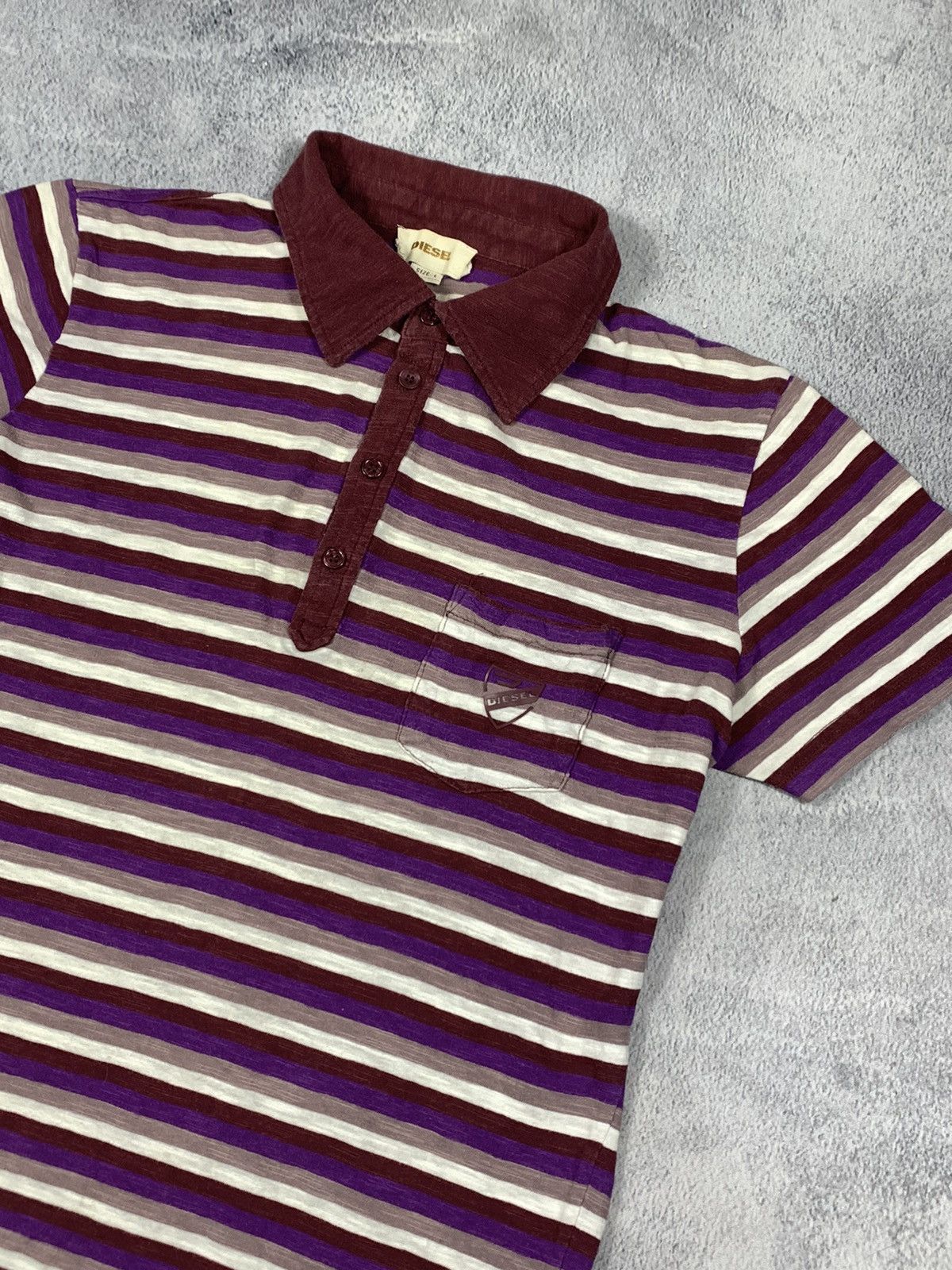 Diesel Vintage Y2K Diesel polo t-shirt striped casual style size L Size US L / EU 52-54 / 3 - 1 Thumbnail