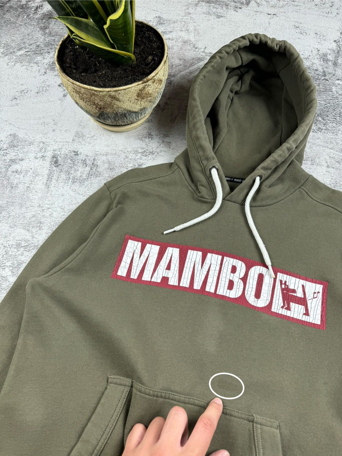 Mambo Mambo Distressed Dog logo Retro Surf Wear Skate Green Hoodie Size US S / EU 44-46 / 1 - 8 Thumbnail