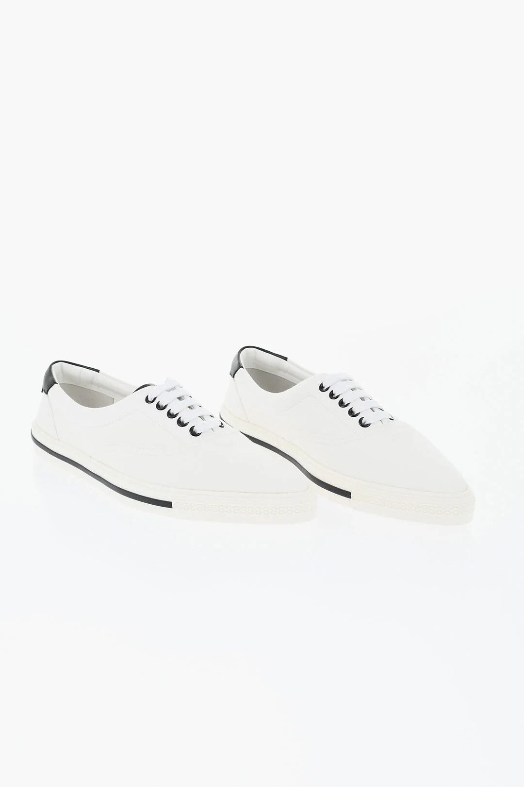 Saint Laurent Paris og1mm0426 Fabric Low-Top Sneakers in White Size US 9.5 / EU 42-43 - 3 Thumbnail