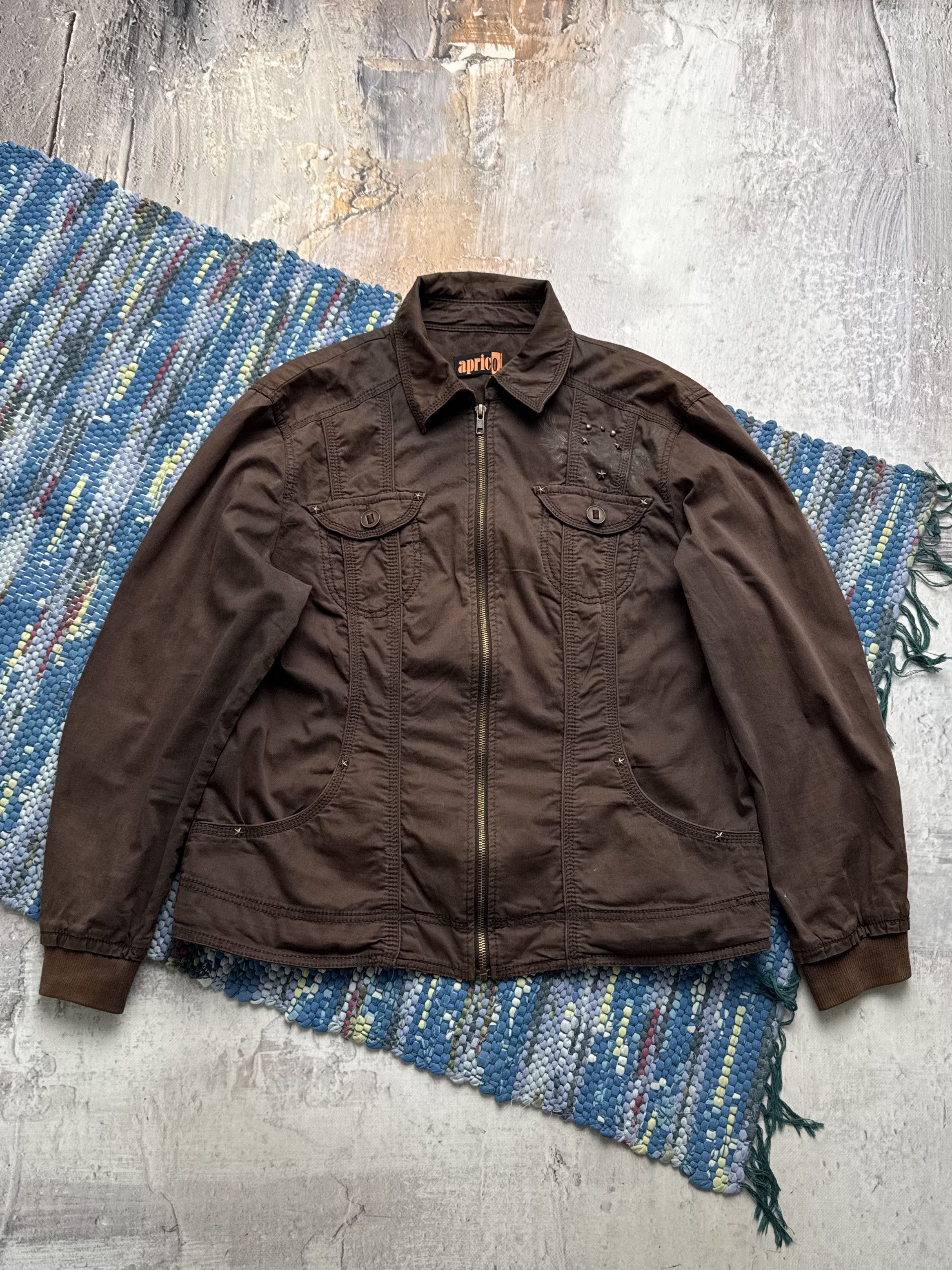 Vintage Vintage Brown Zip Jacket Utility Casual Lightweight Coat Size L / US 10 / IT 46 - 1 Thumbnail
