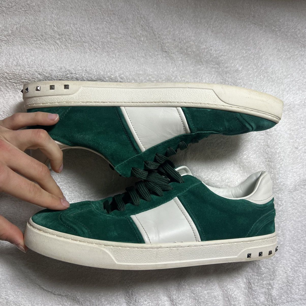 Valentino Valentino Green Suede Low Tops Size US 10.5 / EU 43-44 - 5 Thumbnail