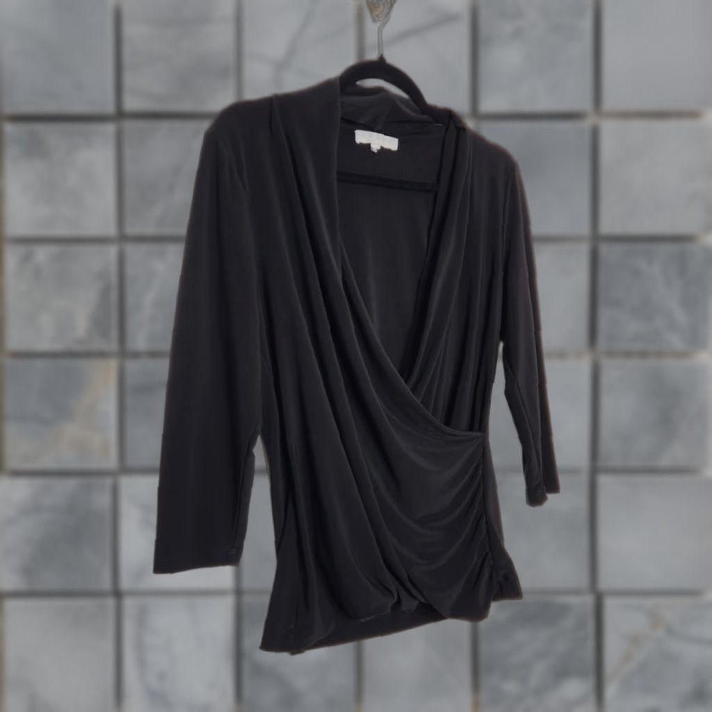 Vintage VINTAGE Chaus Blouse Shirt Unisex Adults Black L 95s 90s Y2K Goth Whimsy Cowl Neck Going Out Mom Size L / US 10 / IT 46 - 1 Thumbnail