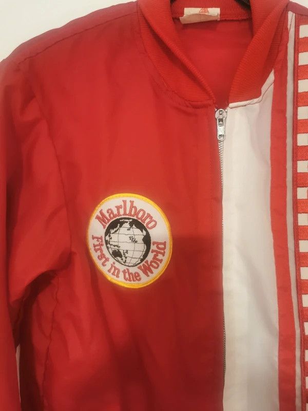 Marlboro Vintage Malboro 70s 80s Racing Jacket small red white check Size US S / EU 44-46 / 1 - 2 Thumbnail