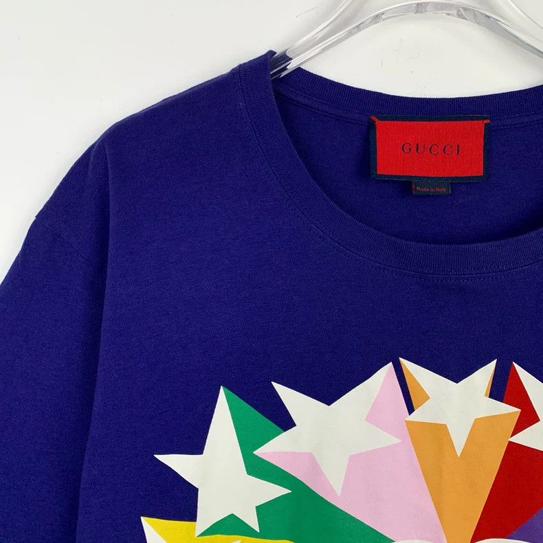 Gucci Gucci Double Glogo star print round neck dark blue cotton s Size US XS / EU 42 / 0 - 3 Thumbnail