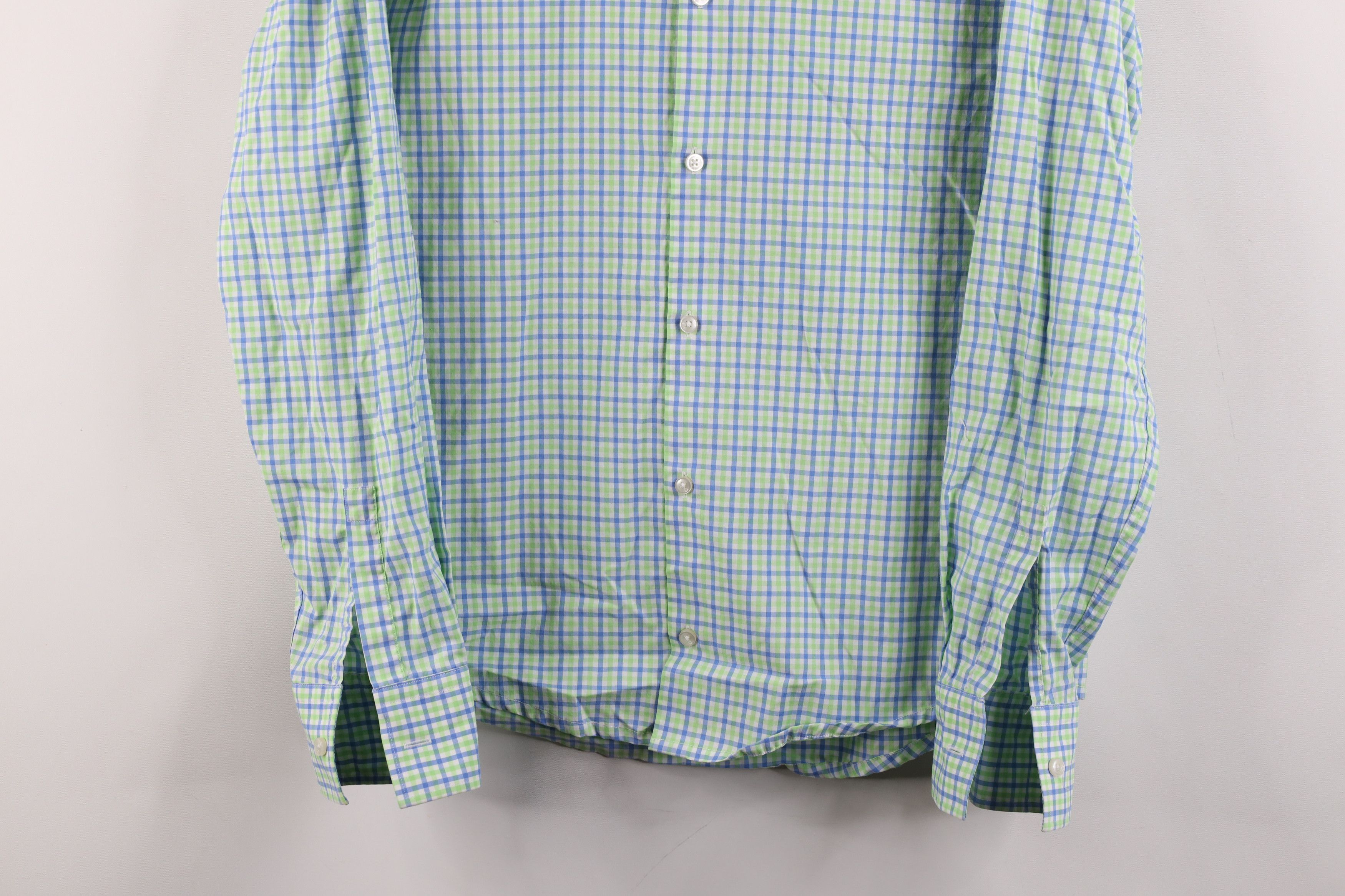 Hugo Boss × Vintage Hugo Boss Fit Collared Long Sleeve Button Shirt Green Plaid Size US S / EU 44-46 / 1 - 3 Thumbnail