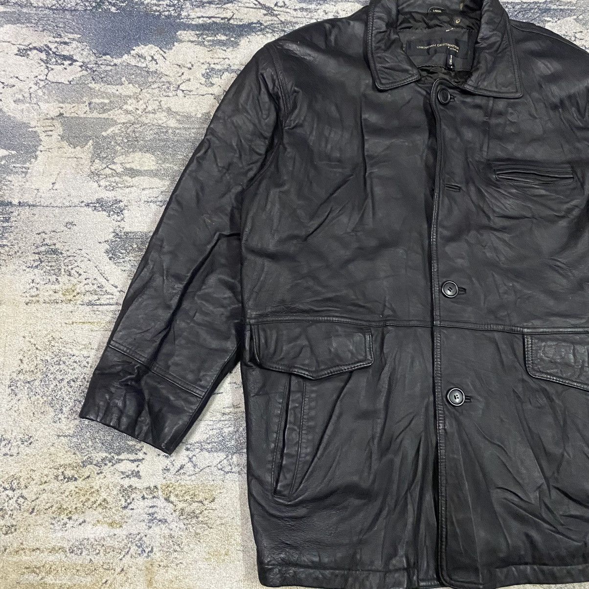 Genuine Leather Vintage Unknown Destination Buckle Side Black Leather Jacket Size US L / EU 52-54 / 3 - 3 Thumbnail