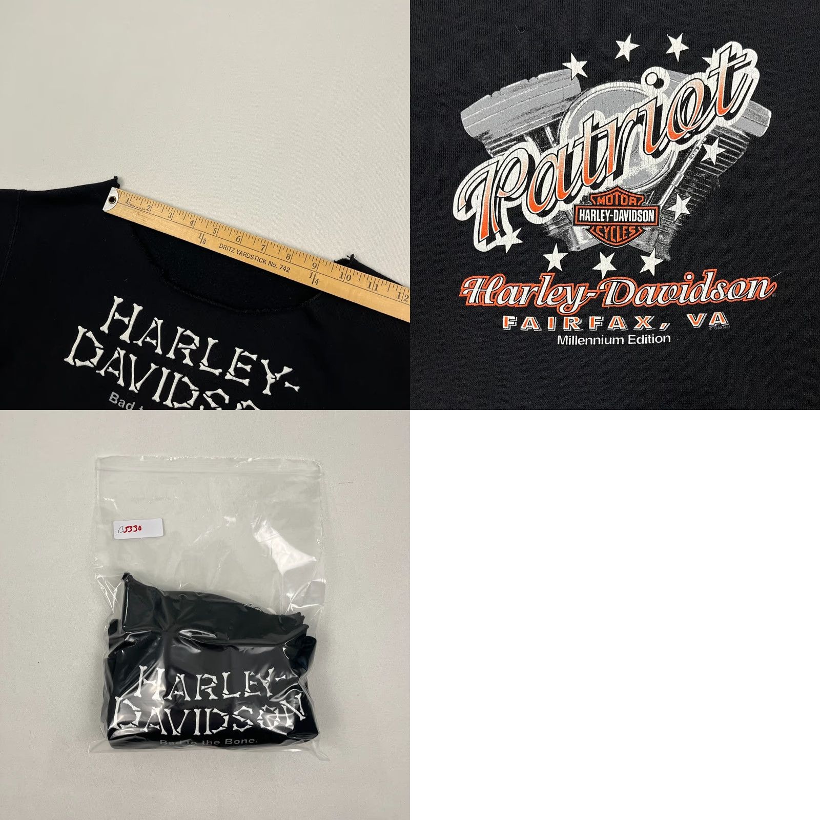 Harley Davidson VTG 90s Harley-Davidson Sweatshirt Womens S/M Bad to Bone Skeleton Crew Nero/Black Size M / US 6-8 / IT 42-44 - 8 Thumbnail