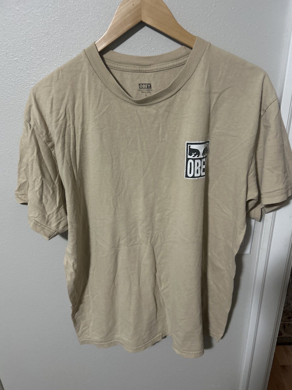 Obey OBEY Tee - Beige Size US L / EU 52-54 / 3 - 2 Thumbnail