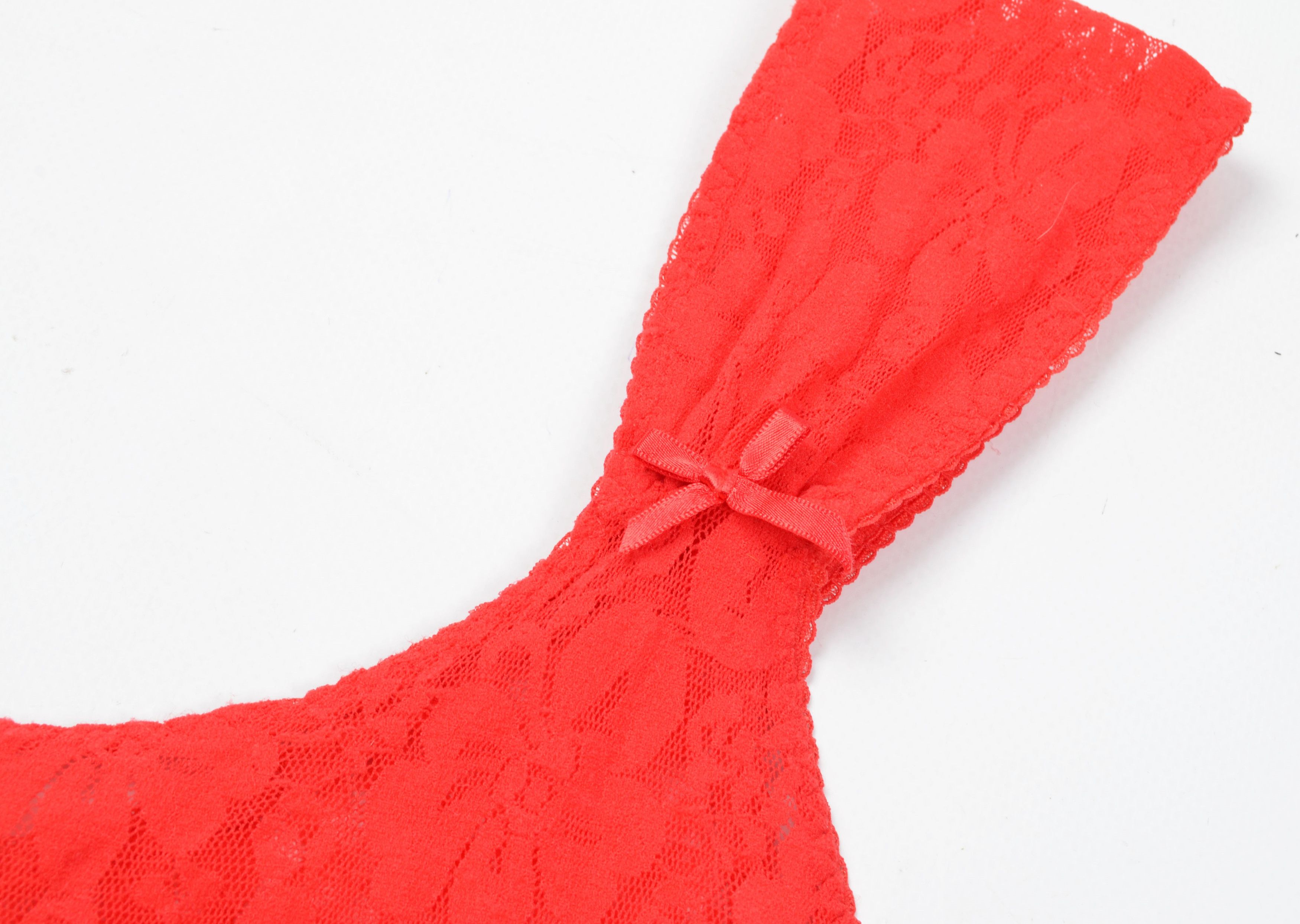 Vintage Vintage Roberta 90's Coquette Lace Red Bodysuit Size ONE SIZE - 7 Thumbnail