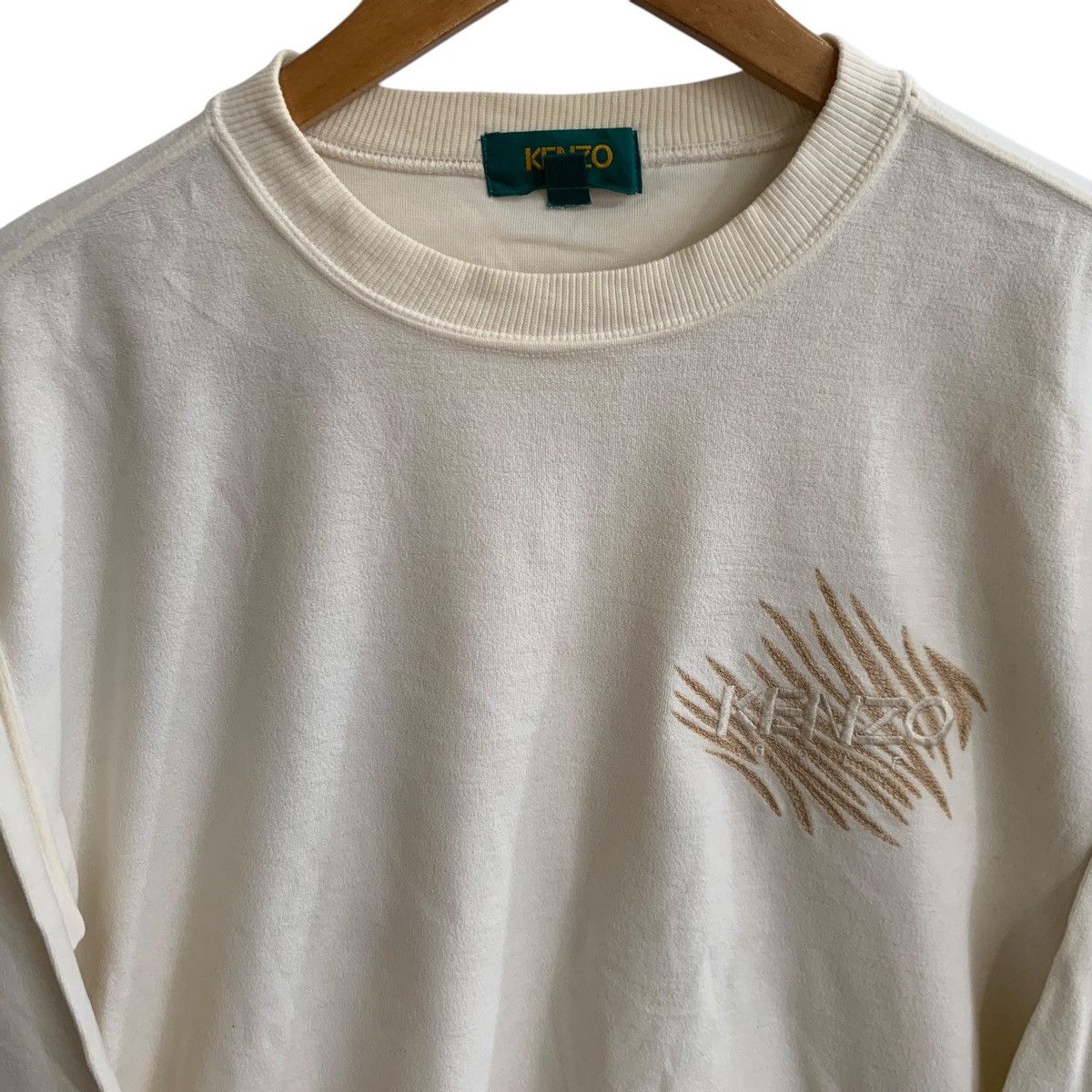 Kenzo × Vintage Vintage Kenzo Golf Sweatshirt Cream Embroidered Small Size US S / EU 44-46 / 1 - 3 Thumbnail