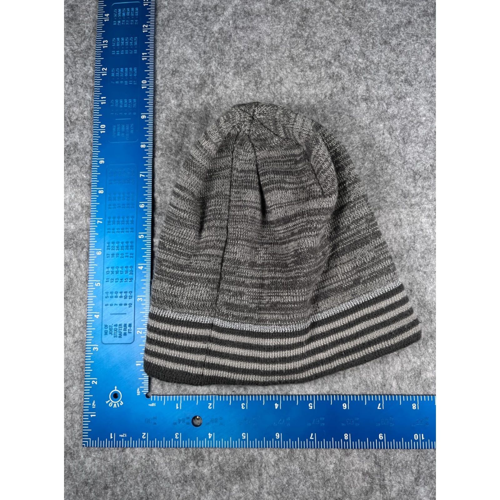 Tek Gear Tek Gear Beanie Toque Adult One Size Gray Stripe Knit Acrylic Polyester Winter Stocked Size ONE SIZE - 3 Thumbnail