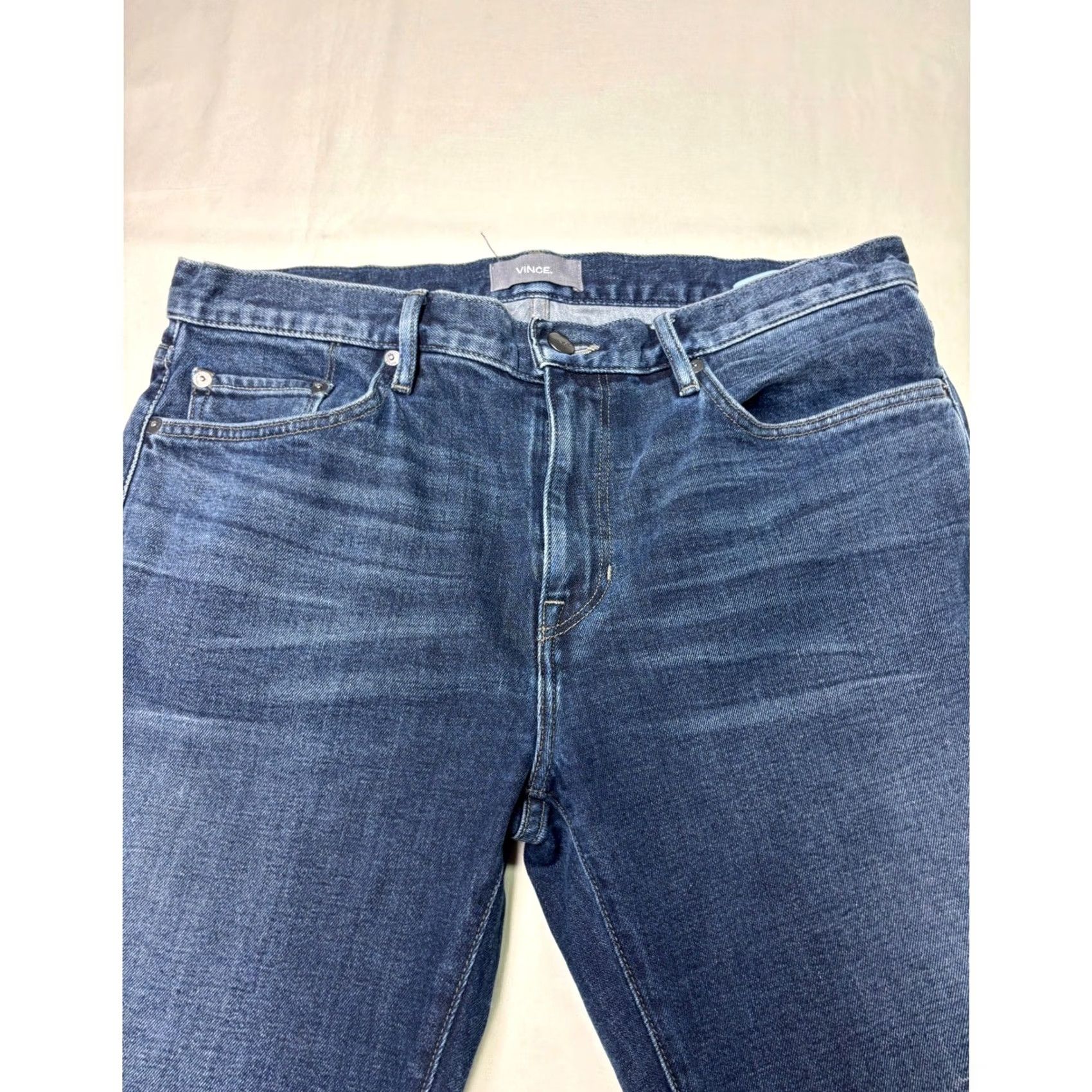 Vince Vince VM.212 Slim Jeans Mens 34X31 Dark Wash Blue Denim Stretch Made in USA Size US 34 / EU 50 - 2 Thumbnail