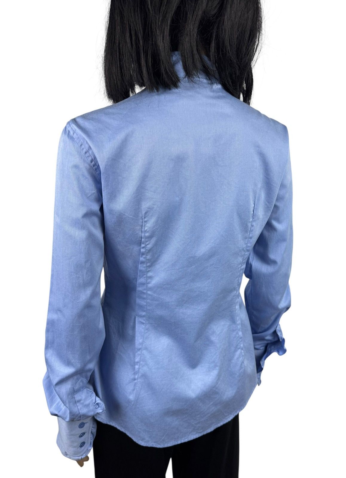 Dolce & Gabbana Dolce & Gabbana Blue Blouse Shirt Button Up Ruffled size 40 Size S / US 4 / IT 40 - 6 Thumbnail