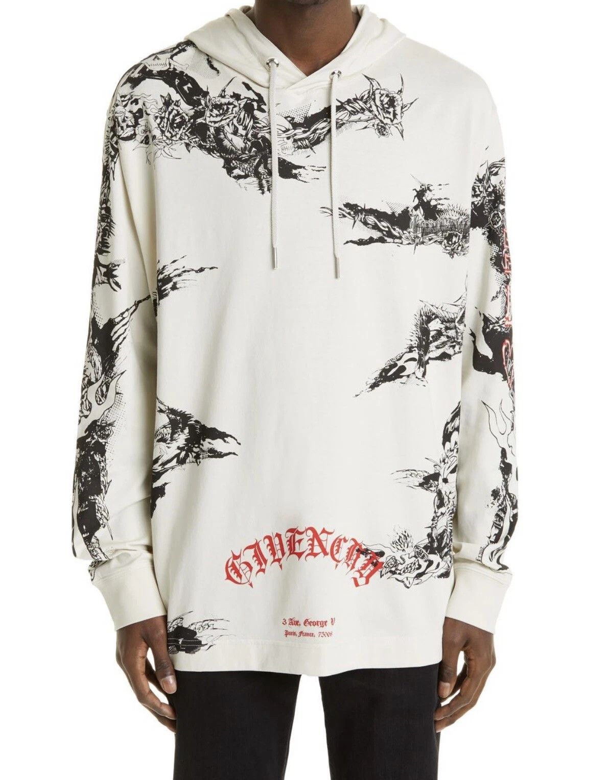 Givenchy Beige Tattoo 4G Logo Oversized Lightweight Hoodie Size US M / EU 48-50 / 2 - 2 Thumbnail