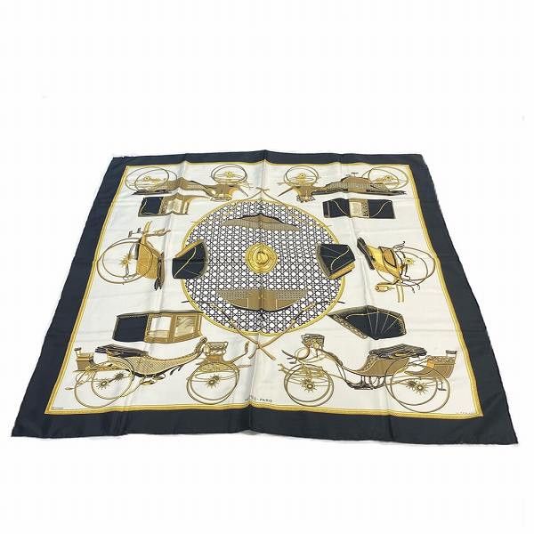 Hermes Hermes Hermes Silk Scarf with Carriage Design Canvas Scarf in Good Condition Size ONE SIZE - 1 Thumbnail
