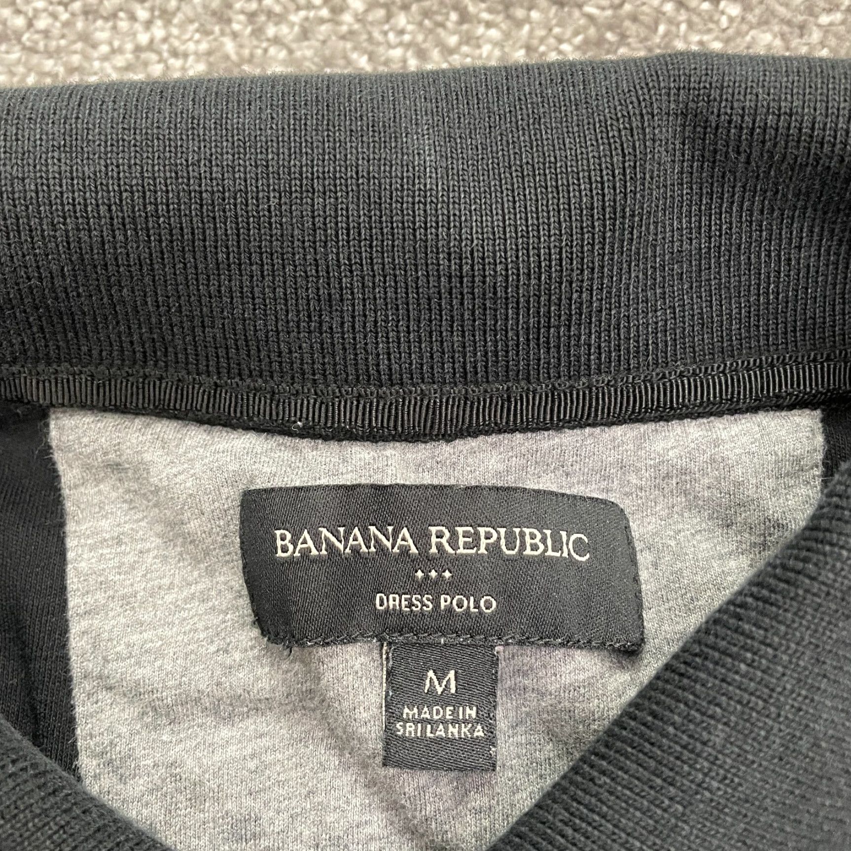 Banana Republic Banana Republic Polo Shirt Mens Medium Black Short Sleeve Collared Cotton Activewear Classic Preppy Size 40R - 6 Thumbnail