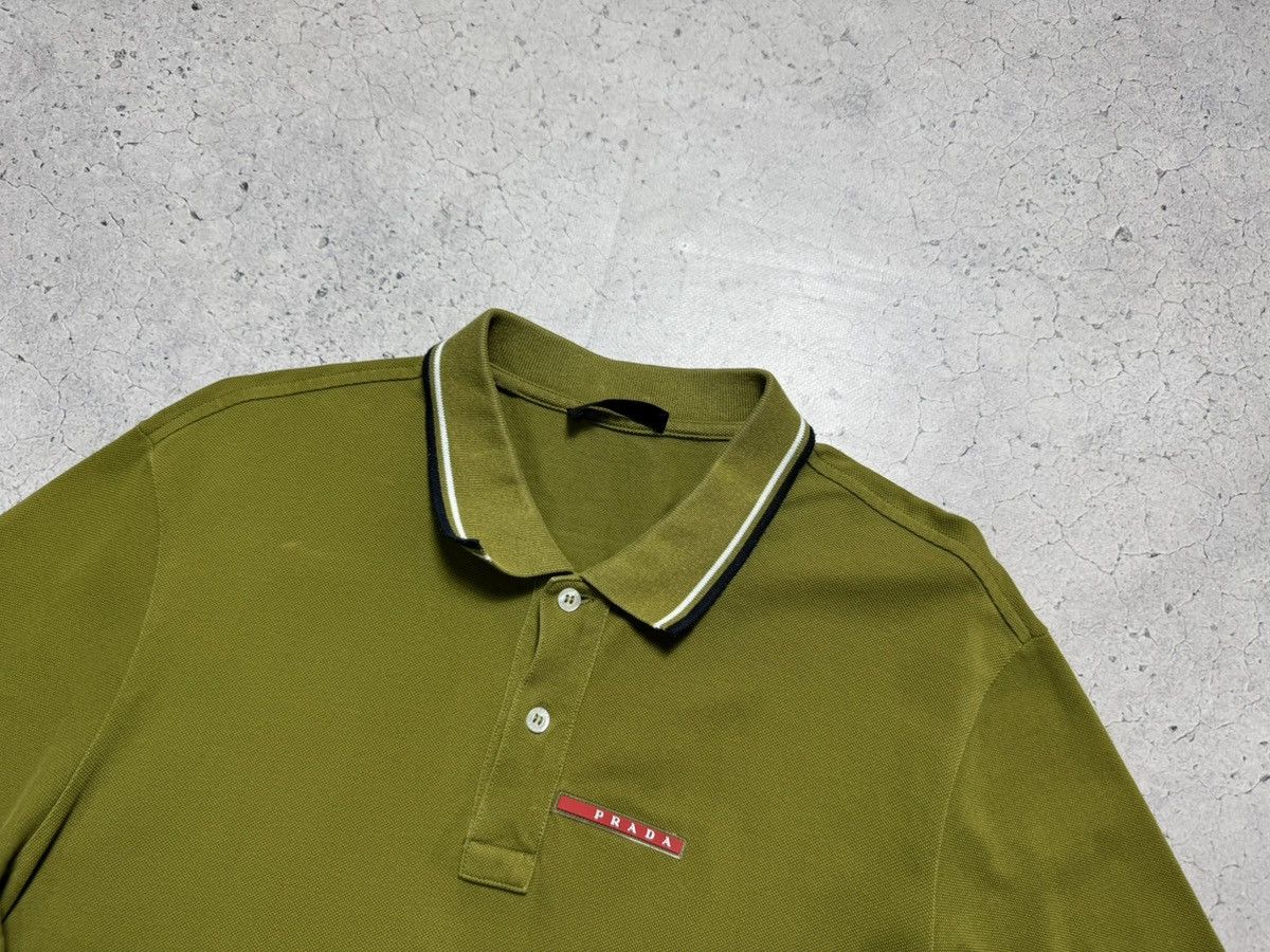 Prada Prada Red Tab Green Luxury Polo Shirt Size US XXL / EU 58 / 5 - 4 Thumbnail