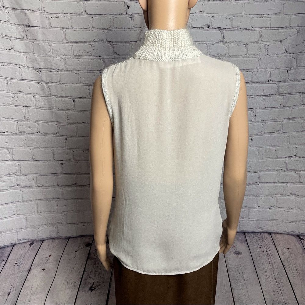 Yigal Azrouel YIGAL AZROUËL Grey Sleeveless Knit Front Mock Neck Size M Size M / US 6-8 / IT 42-44 - 3 Thumbnail