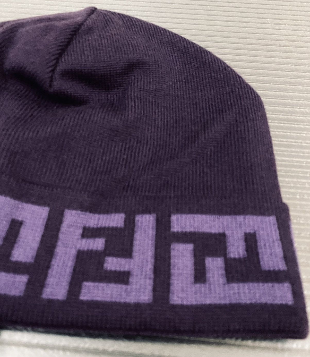 Fendi Fendi 🇮🇹 Mauve Purple Wool FF Beanie Skullcap unisex NEW Size ONE SIZE - 8 Thumbnail